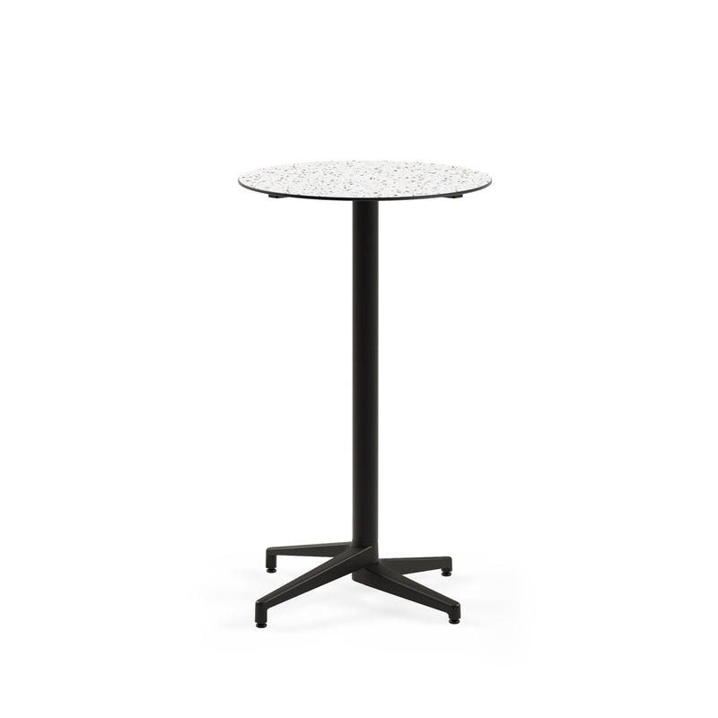 Moon-C Bar Ø69 | Fixed Bar Table - HPL/CPL TERRAZZO-2 - M-BT-TMC15-BLK-HPL6 - 1