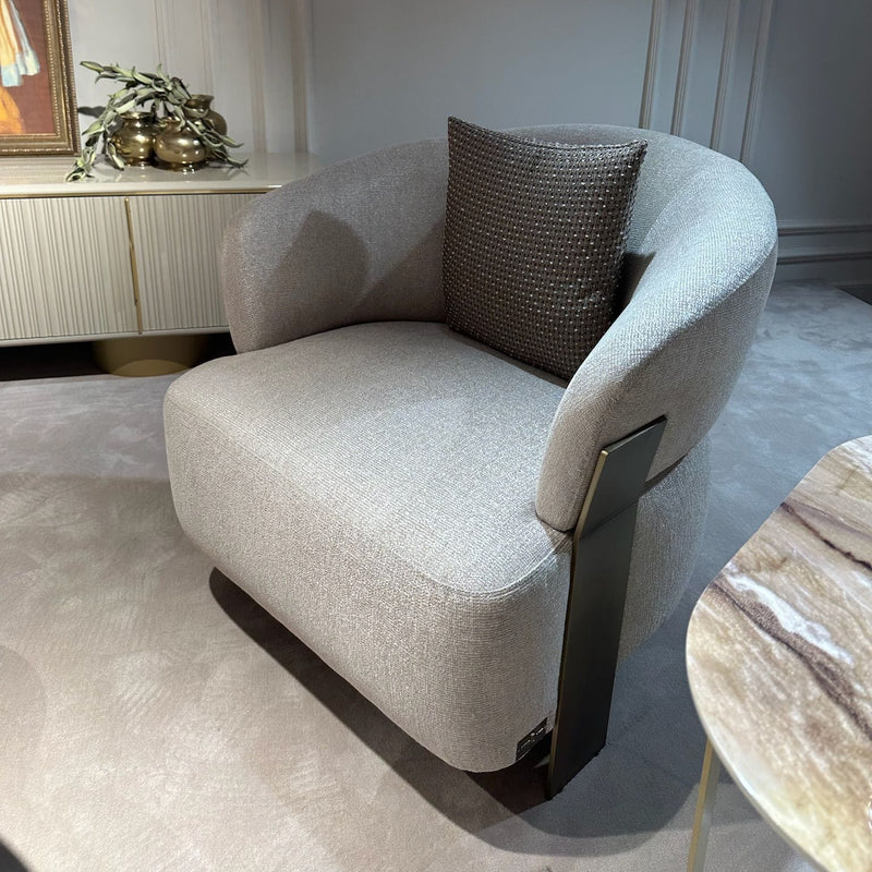 Atmacha Home And Living Armchair Armchair / Black / Antique Brass Alessio Armchair