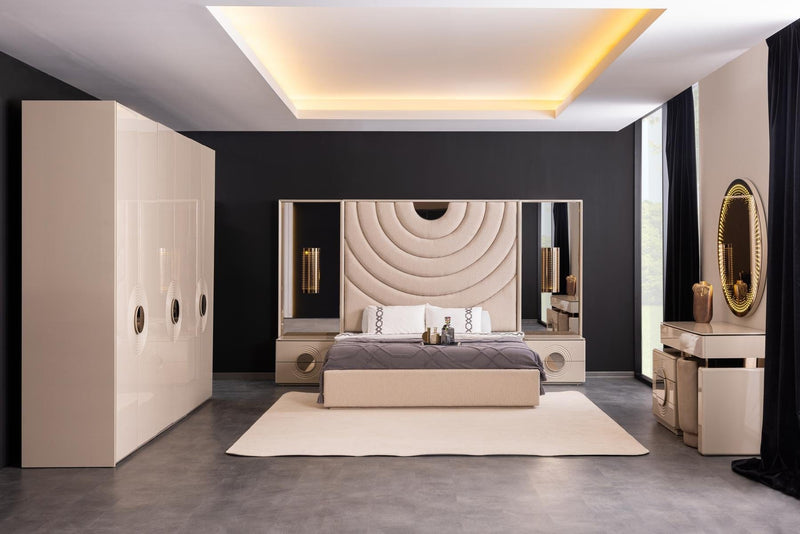 Atmacha Home And Living Bed Double / Black / Rose Gold Pearl Bed with Storage