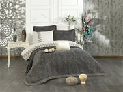 Atmacha Home And Living Bedding Set Anthracite Grey Sara 8-Piece Luxury Bridal Bedding Set