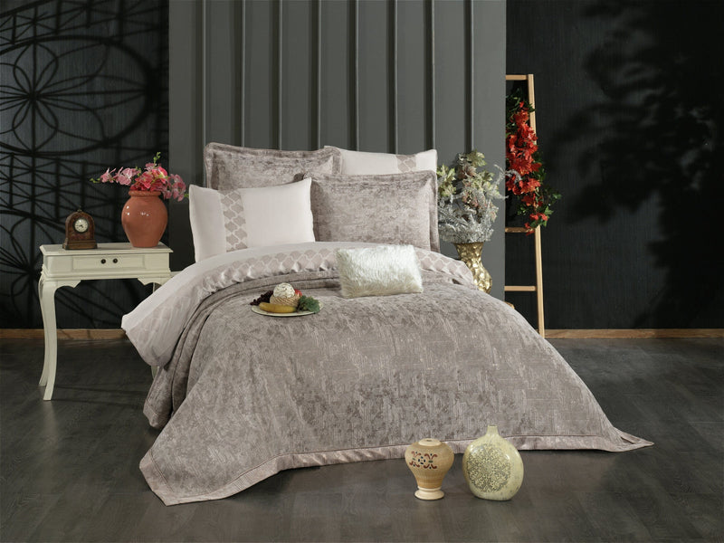 Atmacha Home And Living Bedding Set Dusty Rose Sara 8-Piece Luxury Bridal Bedding Set