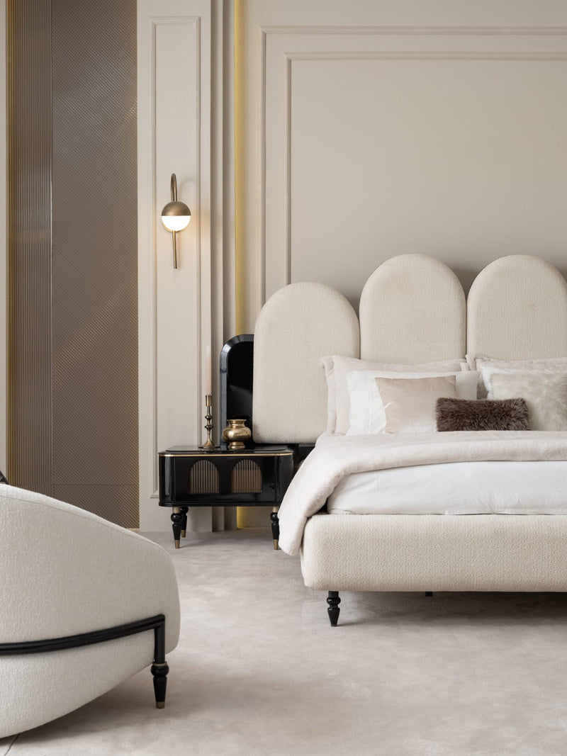 Atmacha Home And Living Bedside Table Anthracite / Antique Brass Knightsbridge Bedside Table