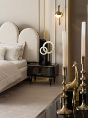 Atmacha Home And Living Bedside Table Anthracite / Antique Brass Knightsbridge Bedside Table