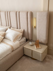 Atmacha Home And Living Bedside Table Cream / Antique Brass Alessio Bedside Table