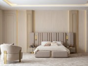 Atmacha Home And Living Bedside Table Cream / Antique Brass Alessio Bedside Table