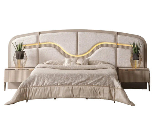 Atmacha Home And Living Bedside Table Cream / Gold Mirada Bedside Table
