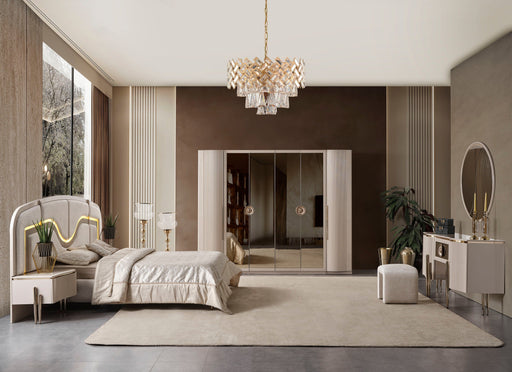 Atmacha Home And Living Bedside Table Cream / Gold Star Bedside Table