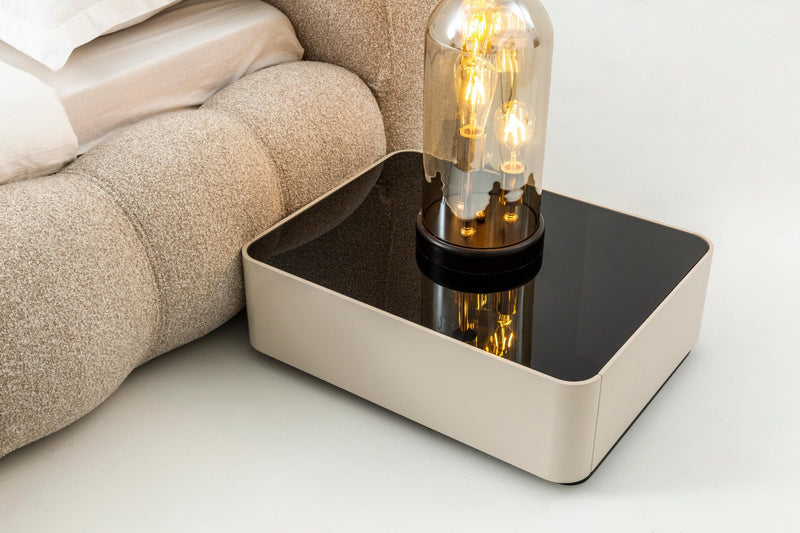 Atmacha Home And Living Bedside Table Off White / Gold Lily Bedside Table