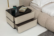 Atmacha Home And Living Bedside Table Off White / Gold Lily Bedside Table