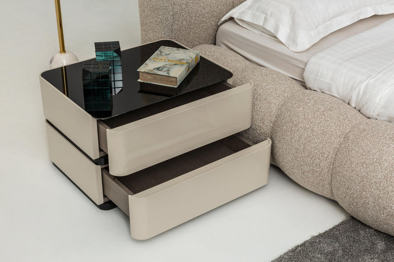 Atmacha Home And Living Bedside Table Off White / Gold Lily Bedside Table