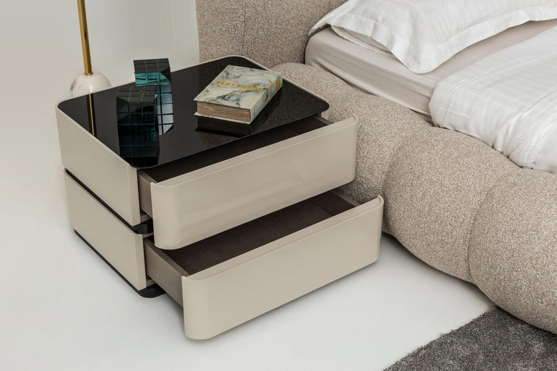 Atmacha Home And Living Bedside Table Off White / Gold Lily Bedside Table