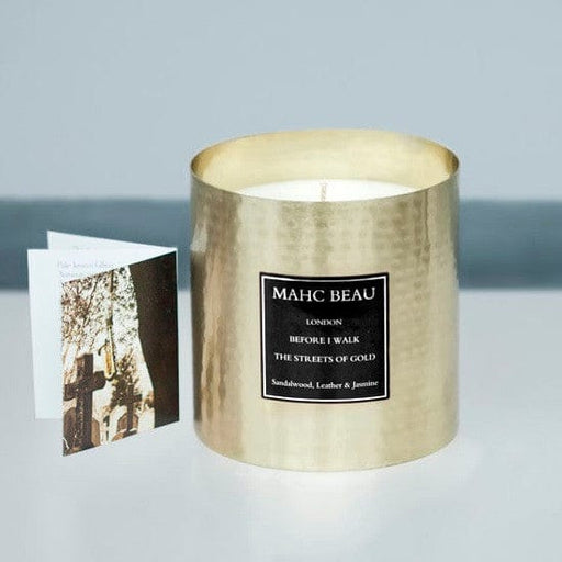 Atmacha Home And Living Candles 600g Before I Walk The Streets of Gold. 300g or 600g Gold Filled Deluxe.