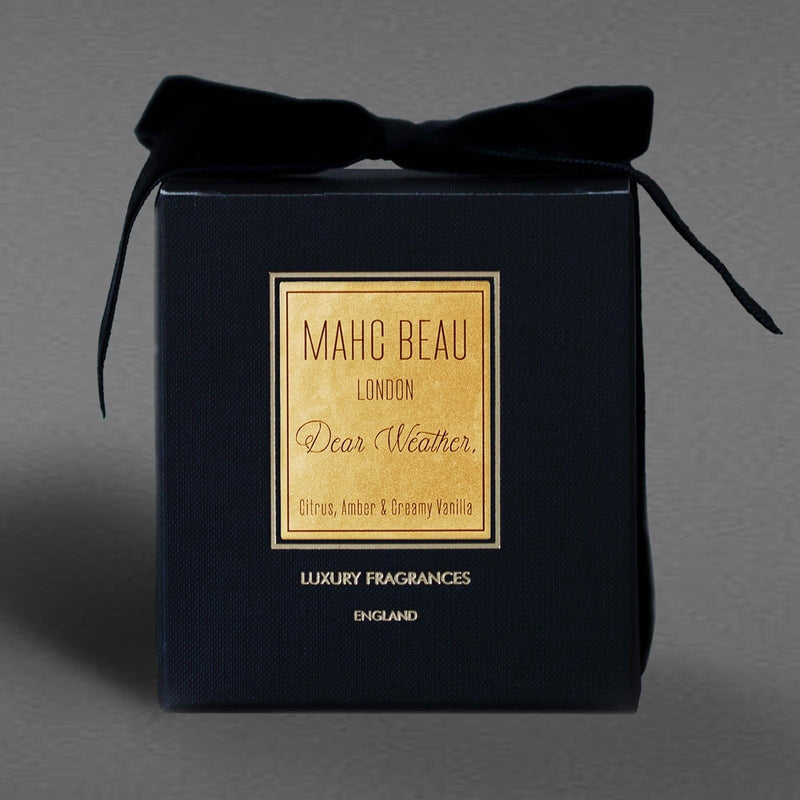 Atmacha Home And Living Candles Dear Weather. 300g Citrus, Amber, Rose & Creamy Vanilla Black Edition