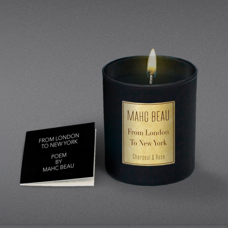 Atmacha Home And Living Candles From London To New York. 300g. Charcoal & Rose Black Edition