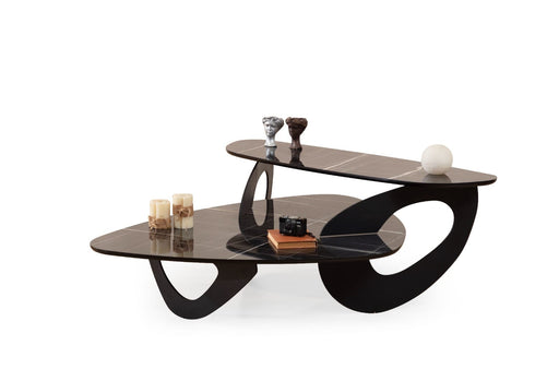 Atmacha Home And Living Coffee Table Black / MDF, Walnut Veneer, Metal Solid Coffee Table