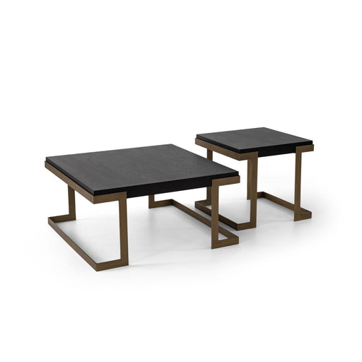 Atmacha Home And Living Coffee Table Black / Oak Veneer, Metal, Brass / Tumbled Brass Bogota Coffee Table