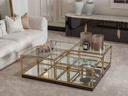 Atmacha Home And Living Coffee Table Clear Glass / Gold / Set Of 4 Vittoria Coffee Table