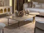 Atmacha Home And Living Coffee Table Cream / Antique Brass Knightsbridge Cream Coffee Table