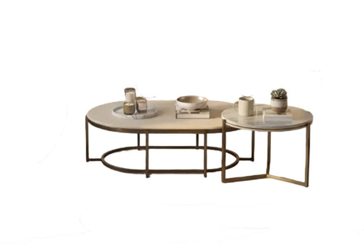 Atmacha Home And Living Coffee Table Cream / Antique Brass Monarch Coffee Table