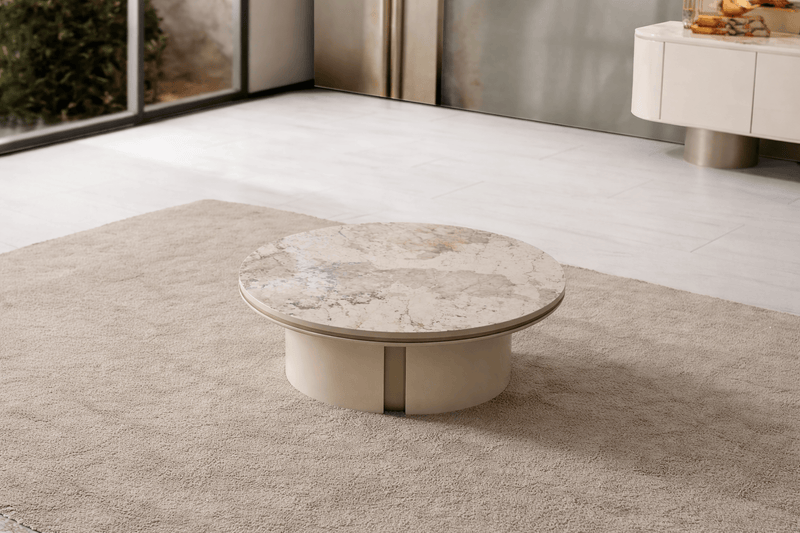 Atmacha Home And Living Coffee Table Modern(Antique Brass) / Marble Effect Part Farella Coffee Table