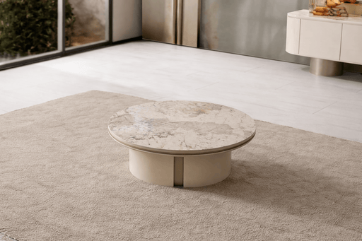Atmacha Home And Living Coffee Table Modern(Antique Brass) / Marble Effect Part Farella Coffee Table