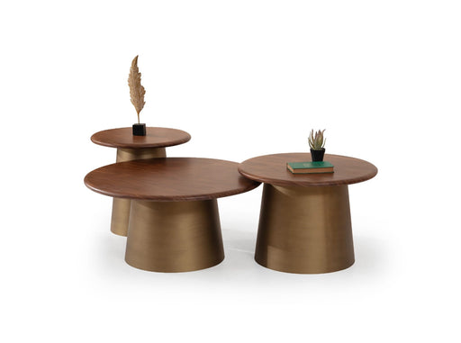 Atmacha Home And Living Coffee Table Walnut / Brass Tola Coffee Table