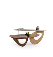 Atmacha Home And Living Coffee Table Walnut / Travertine Solid Coffee Table