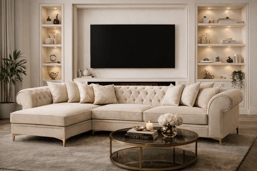 Atmacha Home And Living Corner Sofa Modern Chesterfield Corner Sofa