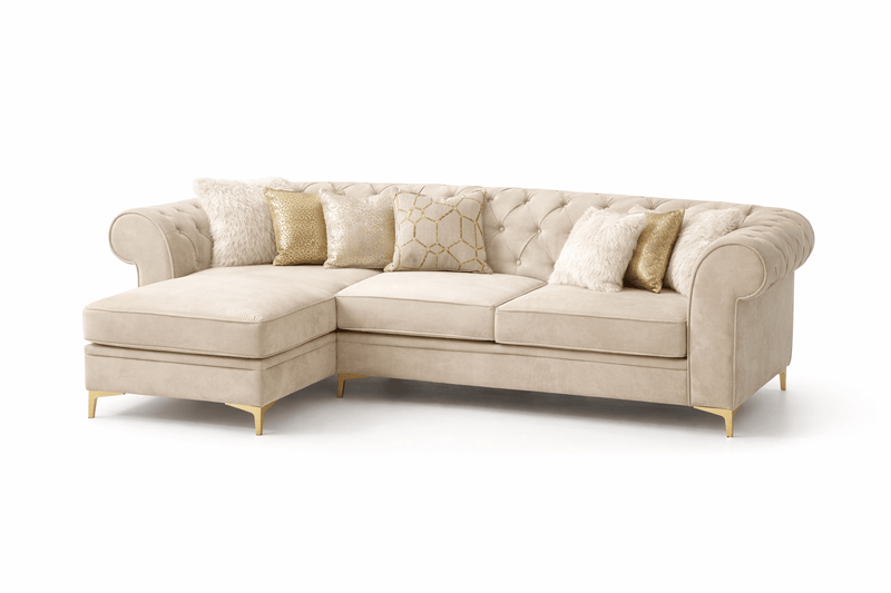 Atmacha Home And Living Corner Sofa Modern Chesterfield Corner Sofa