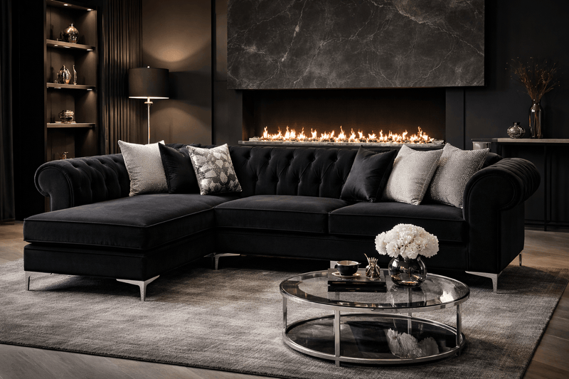 Atmacha Home And Living Corner Sofa Modern Chesterfield Corner Sofa