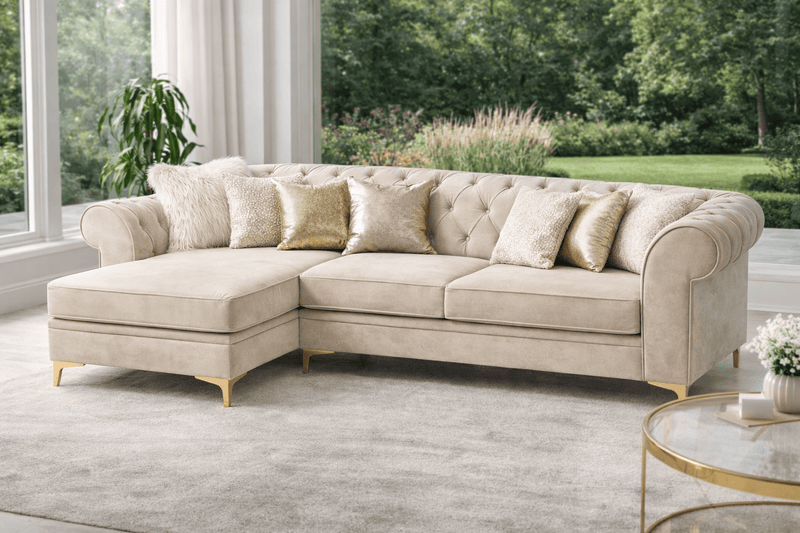 Atmacha Home And Living Corner Sofa Modern Chesterfield Corner Sofa