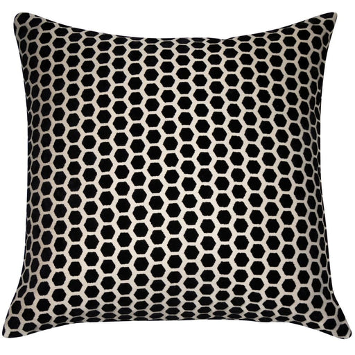 Atmacha Home And Living Cushion 43x43 cm / Black Small Hex Cut Velvet Black Cushion 43 X 43