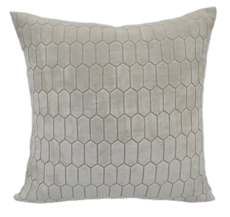 Atmacha Home And Living Cushion 45X45 cm / Ivory Malini Albie Ivory Cushion - Cut Velvet Hills & Honeycomb (45x45 cm)