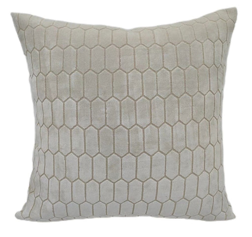 Atmacha Home And Living Cushion 45X45 cm / Ivory Malini Albie Ivory Cushion - Cut Velvet Hills & Honeycomb (45x45 cm)