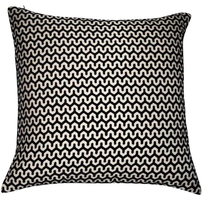 Atmacha Home And Living Cushion 56x56 cm / Black Cut Velvet Wave Black Cushion 56 X 56