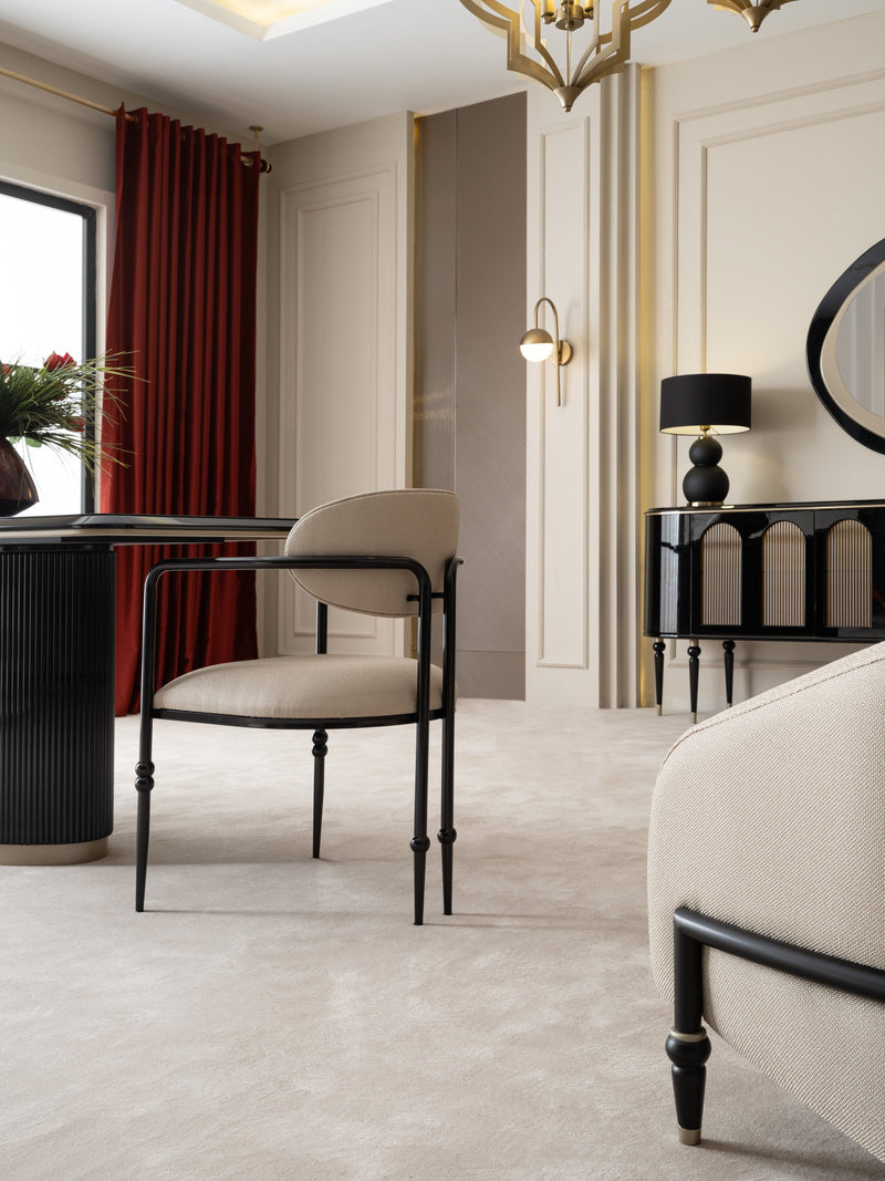 Atmacha Home And Living Dining Room Set Dining Table With 6 Chairs & Sideboard With Mirror / Antique Brass Knightsbridge Dining Room Set | Dining Table & 6 Chairs & Sideboard & Mirror