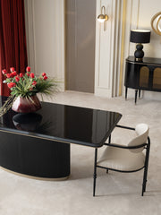 Atmacha Home And Living Dining Room Set Dining Table With 6 Chairs & Sideboard With Mirror / Antique Brass Knightsbridge Dining Room Set | Dining Table & 6 Chairs & Sideboard & Mirror