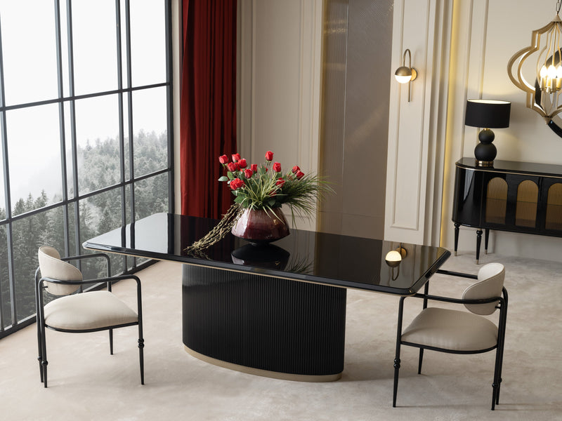 Atmacha Home And Living Dining Room Set Dining Table With 6 Chairs & Sideboard With Mirror / Antique Brass Knightsbridge Dining Room Set | Dining Table & 6 Chairs & Sideboard & Mirror