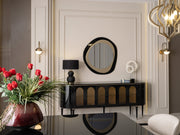 Atmacha Home And Living Dining Room Set Dining Table With 6 Chairs & Sideboard With Mirror / Antique Brass Knightsbridge Dining Room Set | Dining Table & 6 Chairs & Sideboard & Mirror