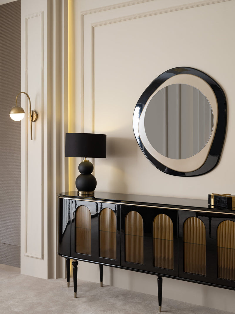 Atmacha Home And Living Dining Room Set Dining Table With 6 Chairs & Sideboard With Mirror / Antique Brass Knightsbridge Dining Room Set | Dining Table & 6 Chairs & Sideboard & Mirror