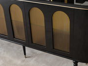 Atmacha Home And Living Dining Room Set Dining Table With 6 Chairs & Sideboard With Mirror / Antique Brass Knightsbridge Dining Room Set | Dining Table & 6 Chairs & Sideboard & Mirror