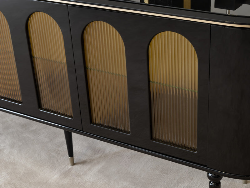 Atmacha Home And Living Dining Room Set Dining Table With 6 Chairs & Sideboard With Mirror / Antique Brass Knightsbridge Dining Room Set | Dining Table & 6 Chairs & Sideboard & Mirror