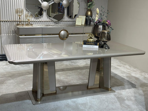 Atmacha Home And Living Dining Room Set Dining Table With 6 Chairs & Sideboard With Mirror / Gold Valencia Dining Room Set | Dining Table & 6 Chairs & Sideboard & Mirror