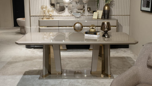 Atmacha Home And Living Dining Room Set Dining Table With 6 Chairs & Sideboard With Mirror / Gold Valencia Dining Room Set | Dining Table & 6 Chairs & Sideboard & Mirror