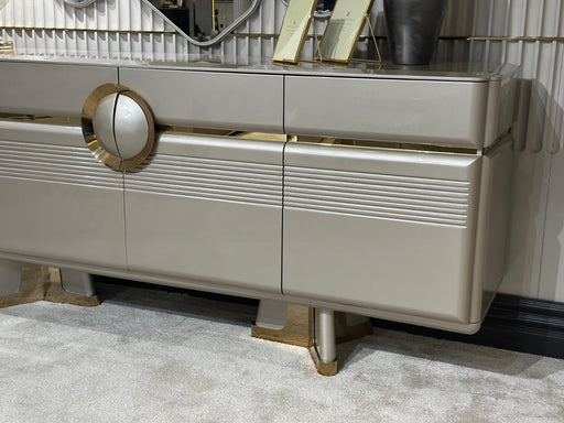 Atmacha Home And Living Dining Room Set Dining Table With 6 Chairs & Sideboard With Mirror / Gold Valencia Dining Room Set | Dining Table & 6 Chairs & Sideboard & Mirror