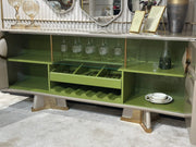 Atmacha Home And Living Dining Room Set Dining Table With 6 Chairs & Sideboard With Mirror / Gold Valencia Dining Room Set | Dining Table & 6 Chairs & Sideboard & Mirror