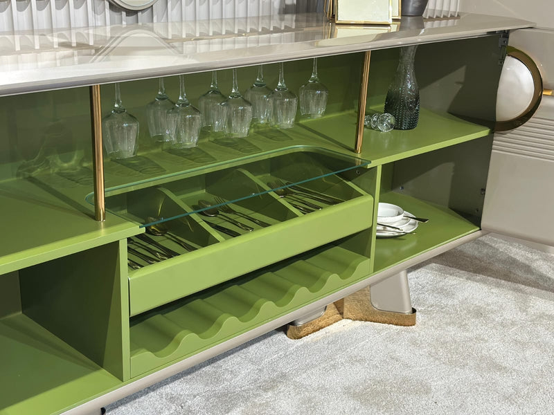 Atmacha Home And Living Dining Room Set Dining Table With 6 Chairs & Sideboard With Mirror / Gold Valencia Dining Room Set | Dining Table & 6 Chairs & Sideboard & Mirror