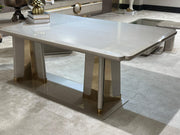 Atmacha Home And Living Dining Room Set Dining Table With 6 Chairs & Sideboard With Mirror / Gold Valencia Dining Room Set | Dining Table & 6 Chairs & Sideboard & Mirror