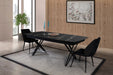 Atmacha Home And Living Dining Table Black Marble Effect Elara Extendable Dining Table