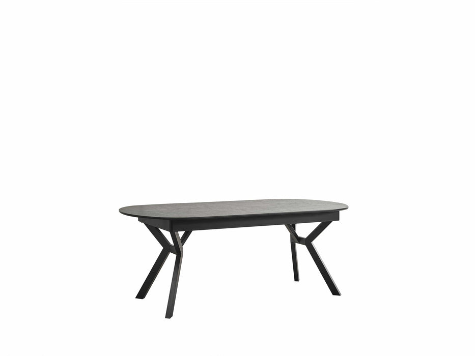 Atmacha Home And Living Dining Table Black Marble Effect Ursano Extandable Dining Table